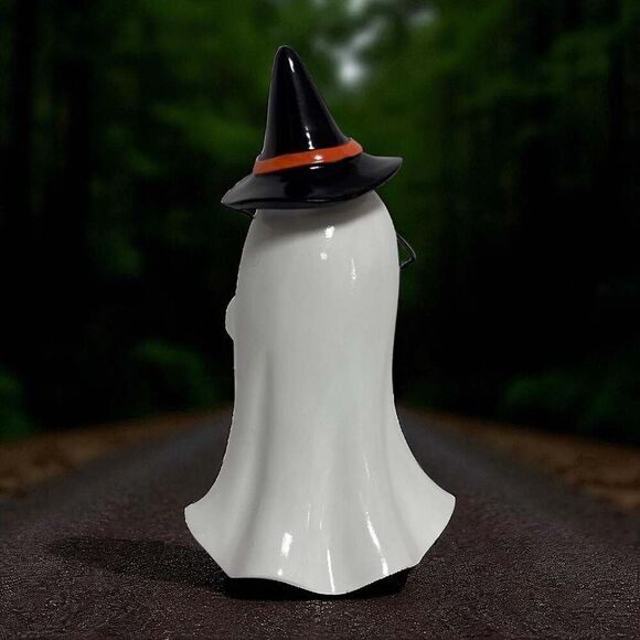 Cute Nerdy Ghost in Witch Hat with Glasses, Pumpkin Latte, and Pumpkin Pale - Picture 2 of 5